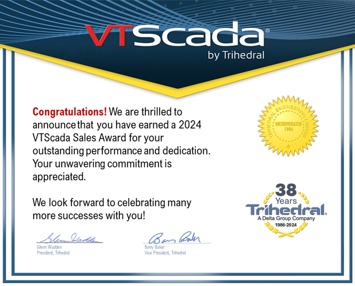 VTScada 2024 Sales Award